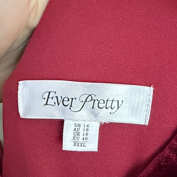 Ever Pretty Asymmetrical Burgundy Dress - Picture 3 of 4